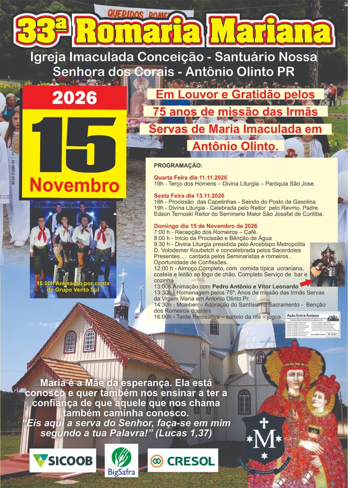 Cartaz do evento 33ª Romaria Mariana