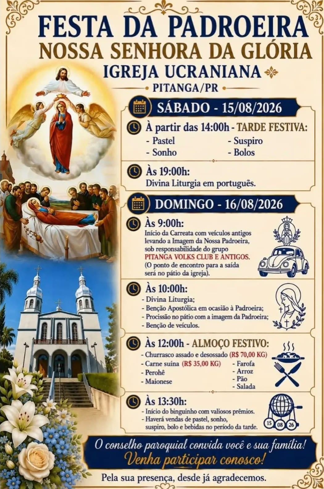 Cartaz do evento Festa da Padroeira Nossa Senhora da Glória